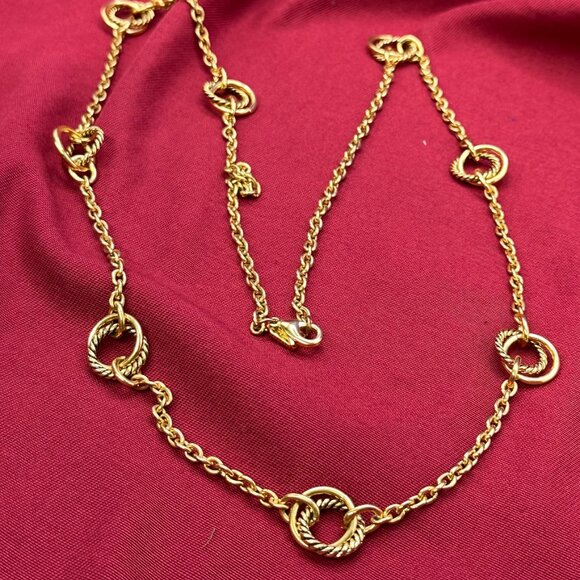 Ralph Lauren Jewelry - Ralph Lauren Gold-Tone Chain Double Circle Station Necklace